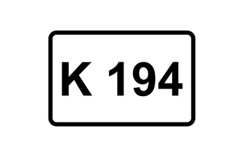 Illustration eines Kreisstraßenschildes der K 194 in Deutschland	