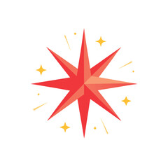 Obraz premium Sparkling red starburst festive design element
