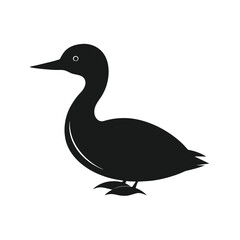 Obraz premium Simple black silhouette of a duck bird