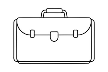 Simple line drawing of a classic briefcase business bag