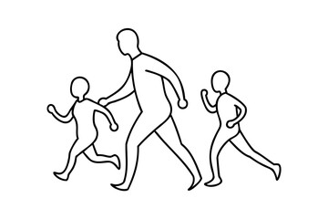 Family running together active lifestyle exercise fitness