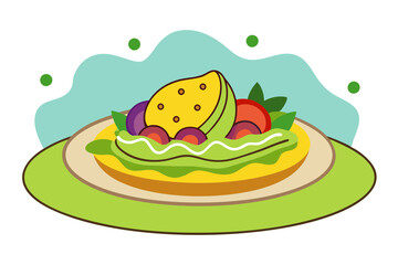 Mexican Tostadas with Beans and Avocado Sketch Art