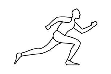 Running man simple line drawing athletic exercise fitness sport