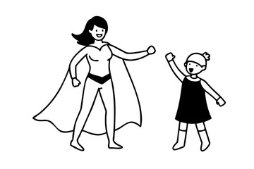 Super mom and daughter superhero team power girls