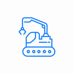 claw excavator icon sign vector