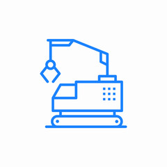 claw excavator big icon sign vector