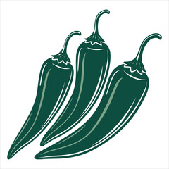 Graphic artwork of green peppers on a white backdrop