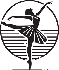 Ballet dancer silhouette. Vector illustration of ballerina on white background.