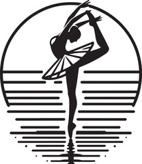 Ballet dancer on a white background. Vector illustration in retro style.