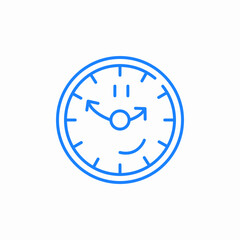 wall clock happy face icon sign vector