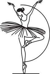 Ballet ballerina. Hand drawn vector illustration on white background.