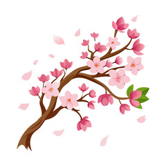 Fototapeta premium A Blossoming Symphony of Pink Delicate Petals and Graceful Branches Capturing the Essence of Nature's Fleeting Beauty in a Japanese Springtime Moment