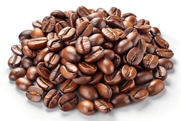 Obraz premium Pile of Roasted Coffee Beans, CloseUp View, Perfect for Coffee Lovers and Cafes