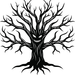 Obraz premium The Haunted Forest Tree A Symbol of Darkness and Terror in Folklore and Horror a Symbol of Darkness