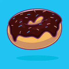 Cute Donut Melted Vector Illustration