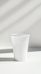 Closeup of empty plastic cup
