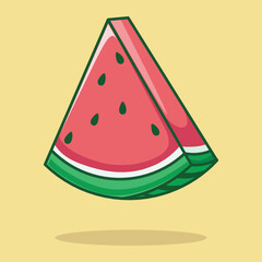 cute watermelon vector flat style cartoon illustration