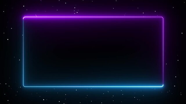 neon border frame, blue purple glowing border, rectangle, square, frame, black screen frame, border black screen, glowing frame, glowing border