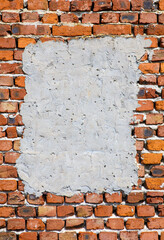 Detail of old damaged brick wall