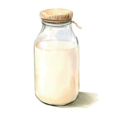 My Watercolor illustration, illustration, evaporated milk painting isolated on a white background, illustration, AI painting design, vector illustration set, eps format	