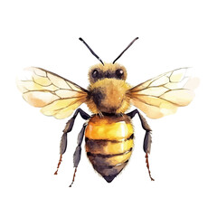 My Watercolor illustration, honey bee painting isolated on a white background, illustration, AI painting design, vector set, eps format design,