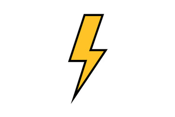 Yellow lightning bolt energy power flash icon art