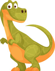 Cute Cartoon Tyrannosaurus Rex Character Vector Illustration, isolated on white. © Javvani