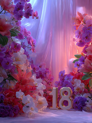 Flower decoration for 18 Birthday .