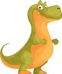 Cute Cartoon Tyrannosaurus Rex Illustration for Kids and Design, Isolated.