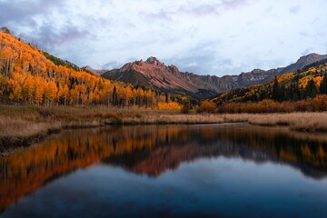 Naklejka premium Mt Sneffles Fall Colors, San Juan Mountain, Colorado Fall Colors