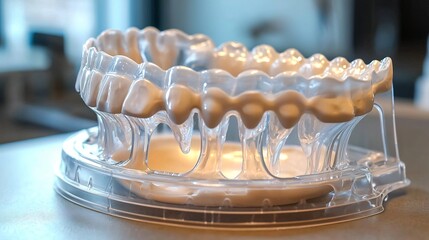 Dental Teeth Model on Clear Plastic Base