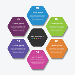 6 Steps Hexagon Business Infographic Template
