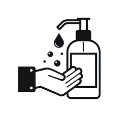Handwashing hygiene soap dispenser icon