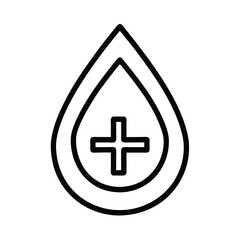 Obraz premium Blood drop icon with medical cross symbol