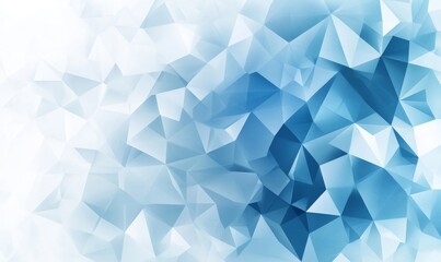Obraz premium Abstract blue and white gradient triangle low poly mosaic background, polygon backdrop for web banner presentation ,card, illustration