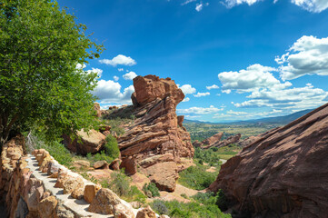 Southwest of Denver, near Red Rock, Colorado, the Red Rocks Amphitheatre was carved out of the rocks. This is one of the noteworthy sandstone formations nearby.