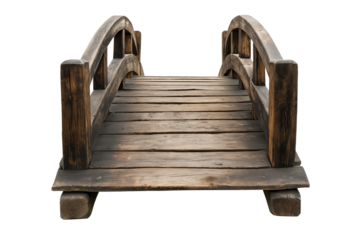 Wood Bridge Image Isolated on Clean White Background