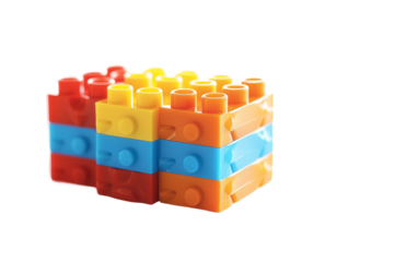 Colorful Building Blocks That Inspire Creativity and Imagination in Children Isolated on Transparent Background