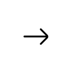 Obraz premium Illustration of a simple right arrow with a horizontal line and a pointed head indicating direction forward