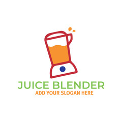 juice blend machine logo design vector