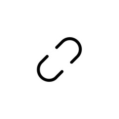 Naklejka premium Depiction of a simple chain link icon with rounded edges in black against a white background space