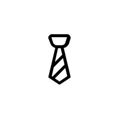 Illustration of a necktie with a simple design and bold outline on a plain white isolated background