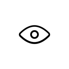 Illustration of a simple eye icon with a visible pupil on a white background design element