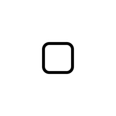 Illustration of a simple rounded square shape with a black outline on a white background center aligned