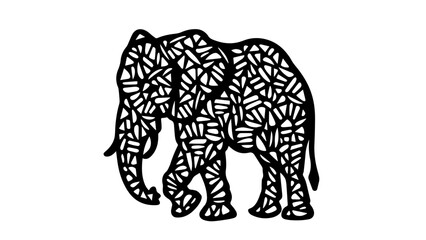 Fototapeta premium Artistic representation of an elephant adorned with intricate patterns showcasing nature's beauty and grace