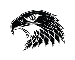 Obraz premium Stylized Black and White Eagle Head Profile Illustration