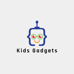 kids gadget store logo design vector