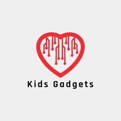 kids gadget store logo design vector