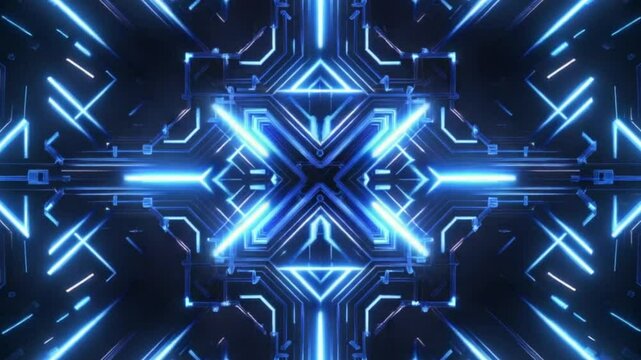 Abstract glowing circuit pattern - Powered by Adobe