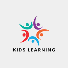 kids learning logo design vector
